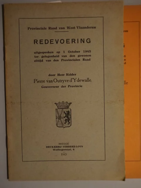 Redevoering uitgesproken op 1 october 1945 ter gelegenheid van den gewonen zittijd van den Provincialen Raad