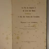 La Fin du Chapitre V du Livre des Morts et le paragraphe 415c des Textes des Pyramides. Réponse à un correcteur