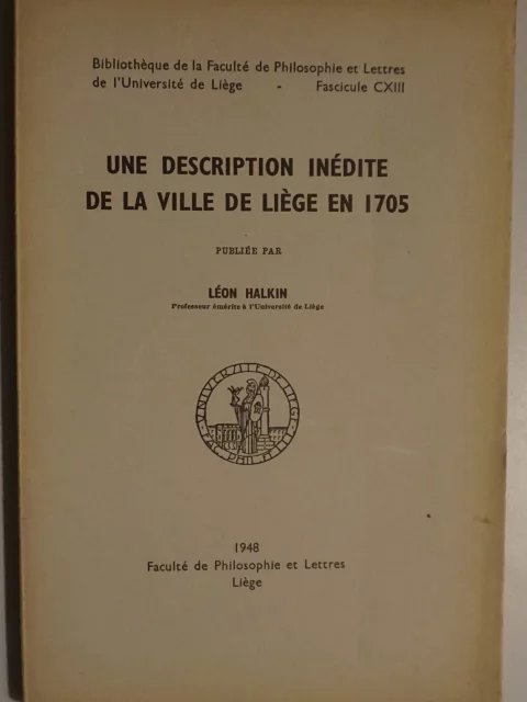 Une description inédite de la ville de Liège en 1705