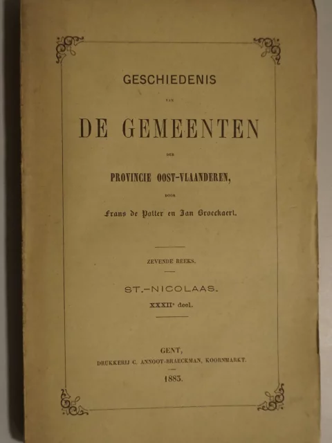 Geschiedenis van de gemeenten der provincie Oost-Vlaanderen. St.-Nicolaas