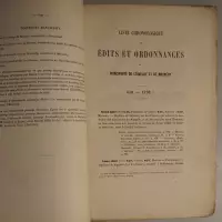 Liste chronologique des édits et ordonnances de la principauté de Stavelot et de Malmédy de 650 à 1793