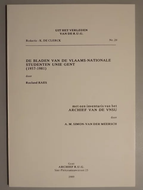 De bladen van de Vlaams-Nationale Studenten Unie Gent (1957-1981)