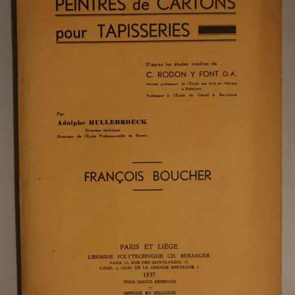 Peintres de Cartons pour tapisseries. François Boucher