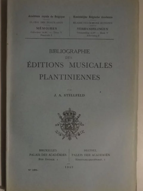 Bibliographie des Éditions musicales plantiniennes