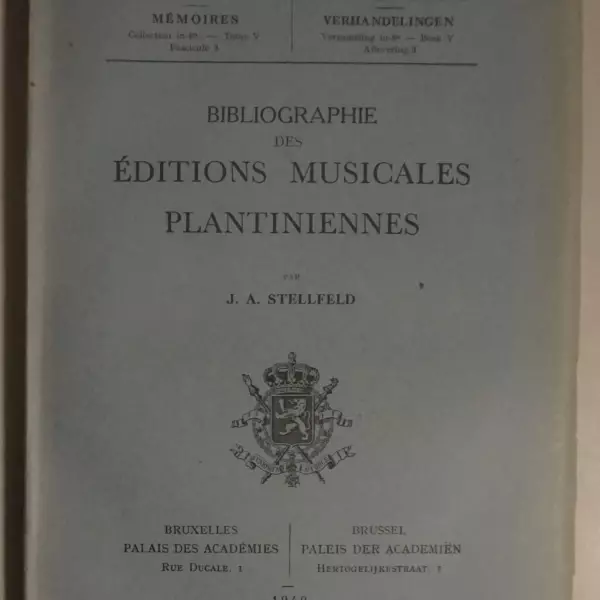 Bibliographie des Éditions musicales plantiniennes