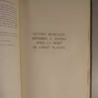 Bibliographie des Éditions musicales plantiniennes