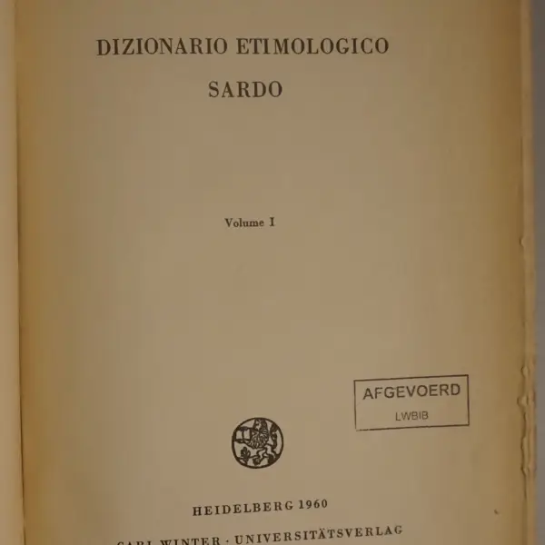 Dizionario Etimologico Sardo