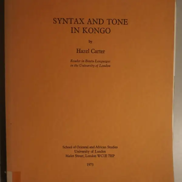 Syntax and Tone in Kongo