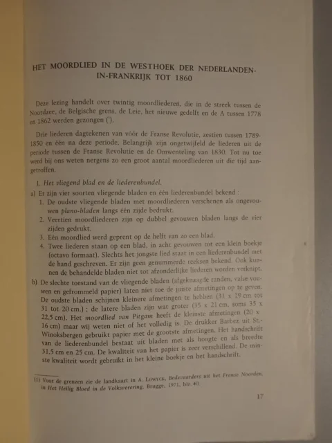 Het moordlied in de Westhoek der Nederlanden-in-Frankrijk tot 1860