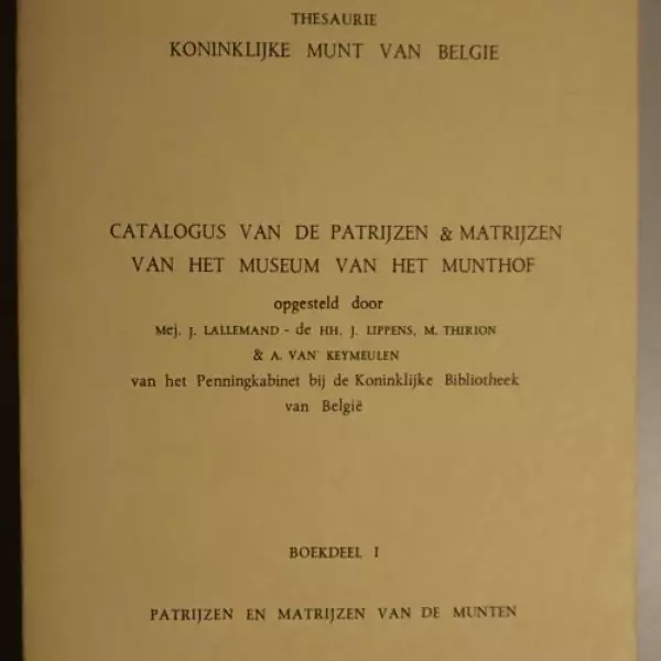 Catalogus van de patrijzen & matrijzen van het museum van het munthof