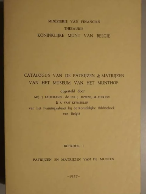 Catalogus van de patrijzen & matrijzen van het museum van het munthof