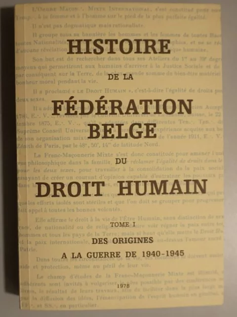 Histoire de la Fédération belge du Droit Humain