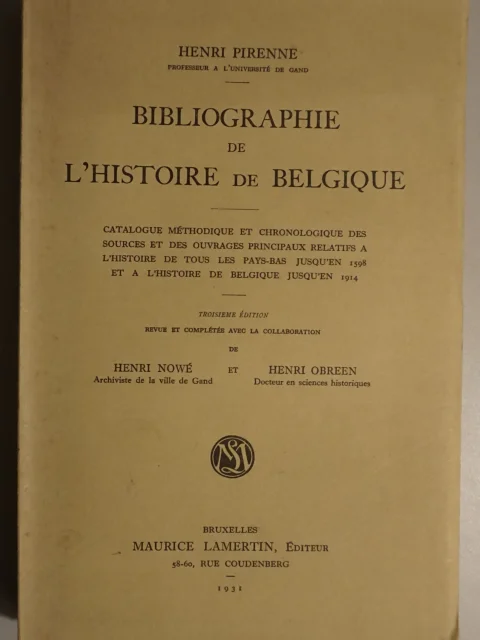 Bibliographie de l'Histoire de Belgique.
