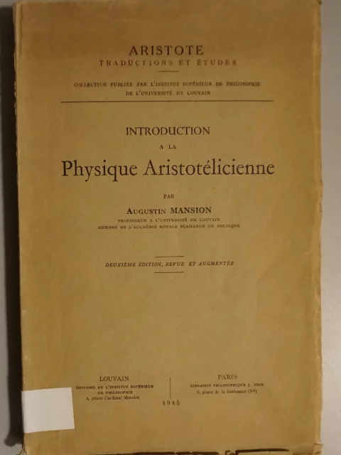Introduction à la Physique Aristotélicienne