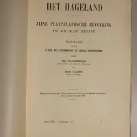 Het Hageland. Zijne plattelandsche bevolking in de XIXe eeuw. Bijdrage tot de studie der economische  en sociale geschiedenis