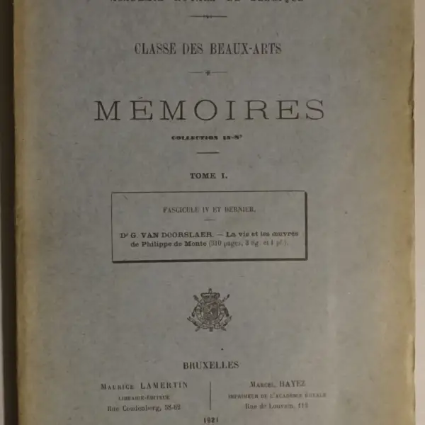 La vie et les oeuvres de Philippe de Monte