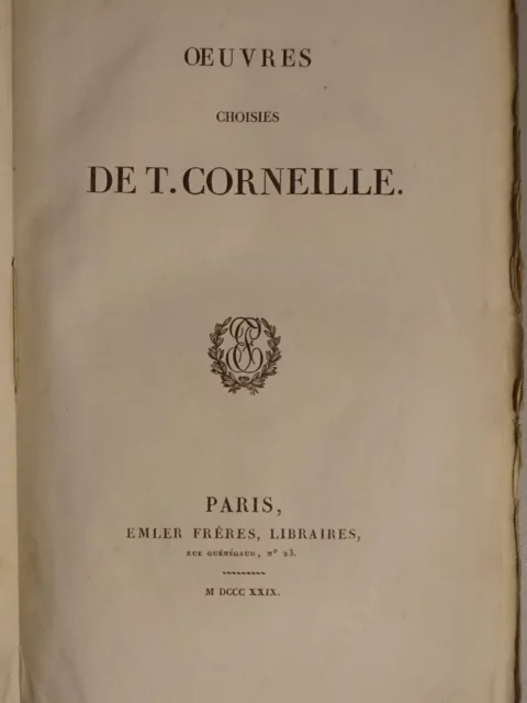 Oeuvres choisies de T. Corneille