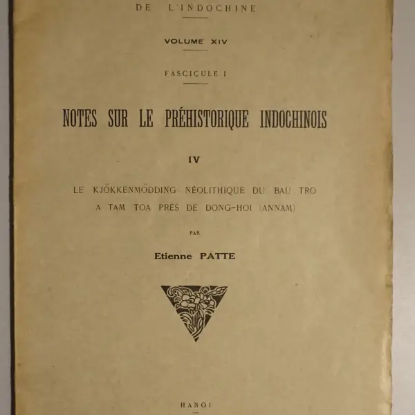 Notes sur le préhistorique indochinois IV. Le Kjökkenmödding néolithique du Bau Tro à Tam Toa près de Dong-Hoi (Annam)