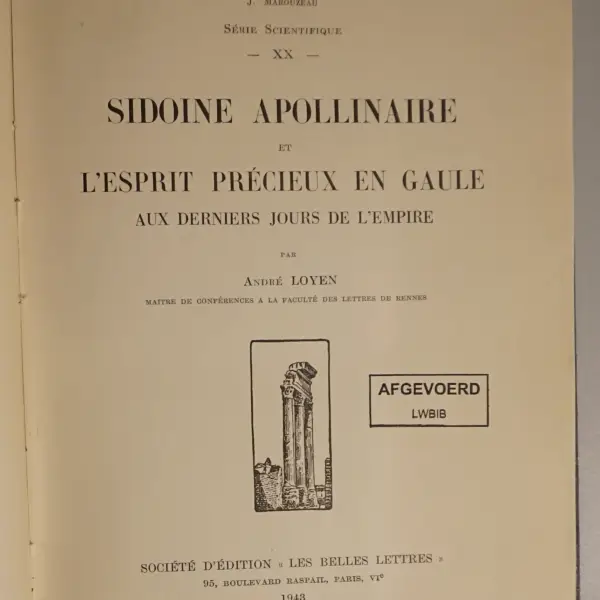 Sidoine Apollinaire et l'Esprit précieux en Gaule aux derniers jours de l'empire