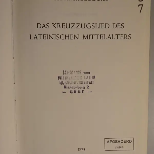 Das Kreuzzugslied des lateinischen Mittelalters