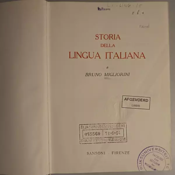 Storia della Lingua Italiana