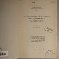 Die hexaplarische Rezension des 1. Samuelbuches der Septuaginta