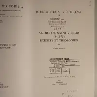 André de Saint-Victor (+ 1175) exégète et théologien