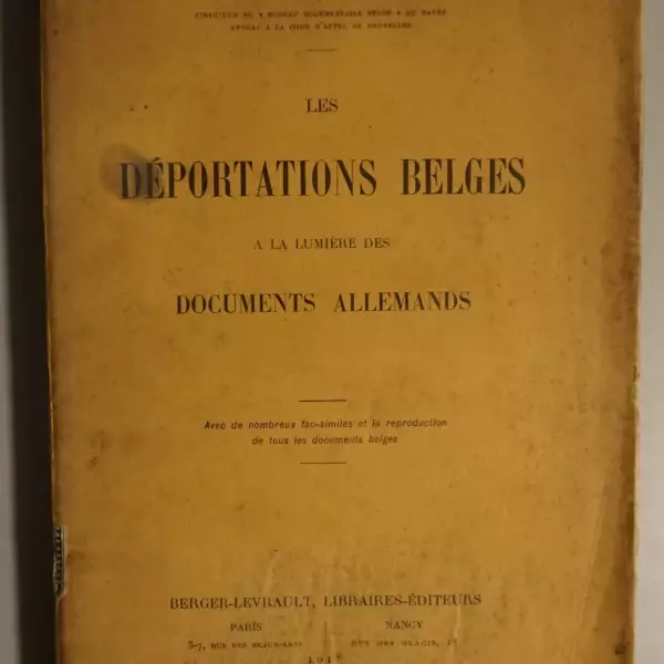 Les Déportations belges à la Lumière des Documents allemands