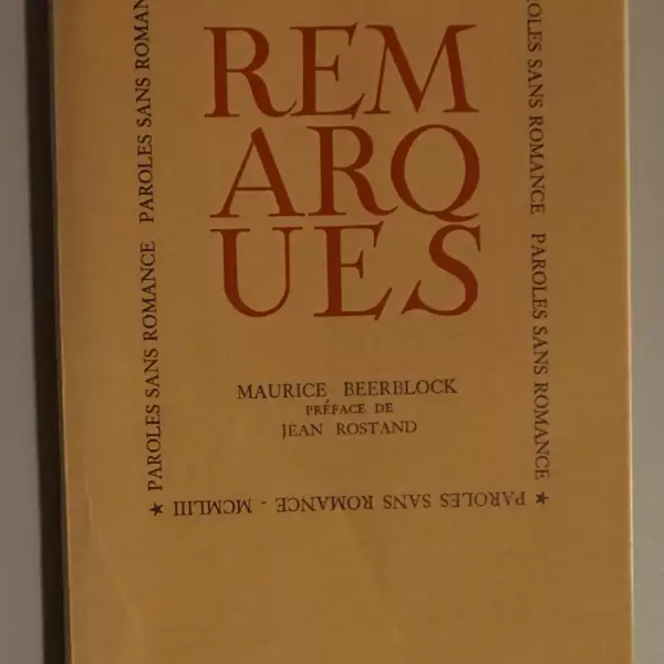 Remarques - Paroles sans Romance