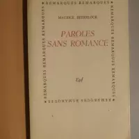 Remarques - Paroles sans Romance