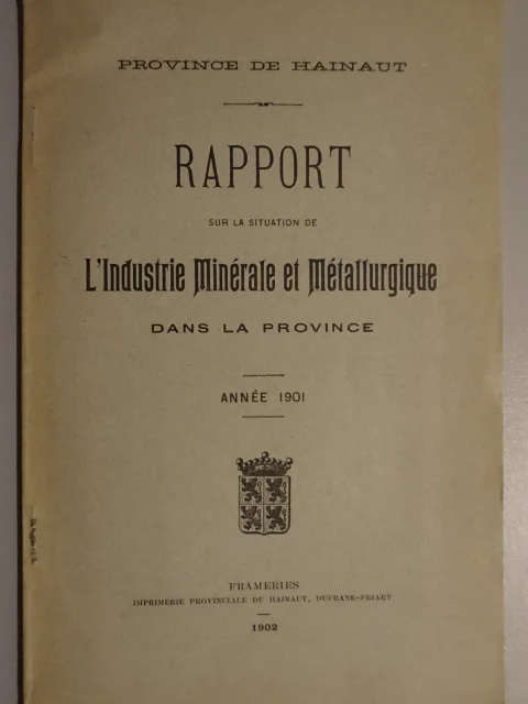 Province de Hainaut. Rapport sur la situation de l'industrie minérale et métallurgique dans la province. Année 1901