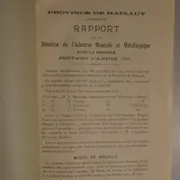 Province de Hainaut. Rapport sur la situation de l'industrie minérale et métallurgique dans la province. Année 1901