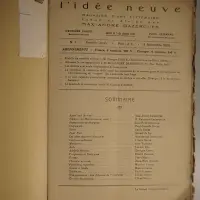 l'idée neuve. magazine d'art littéraire