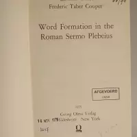 Word formation in the Roman sermo plebeius