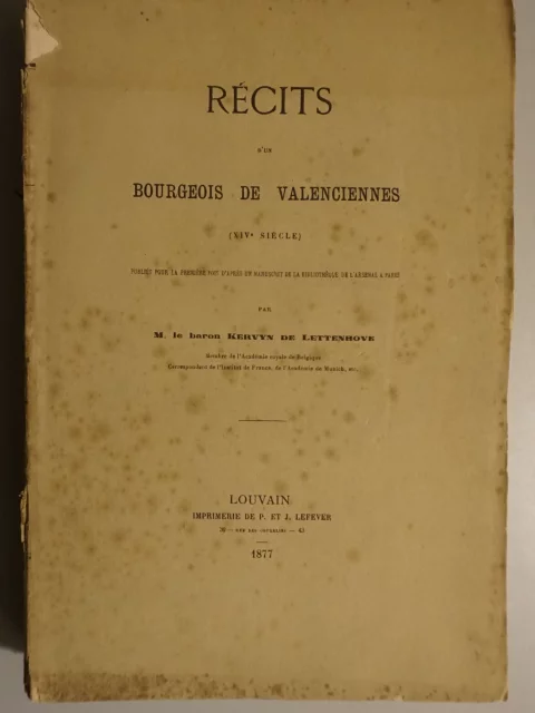 Récits d'un bourgeois de Valenciennes (XIVe siècle)