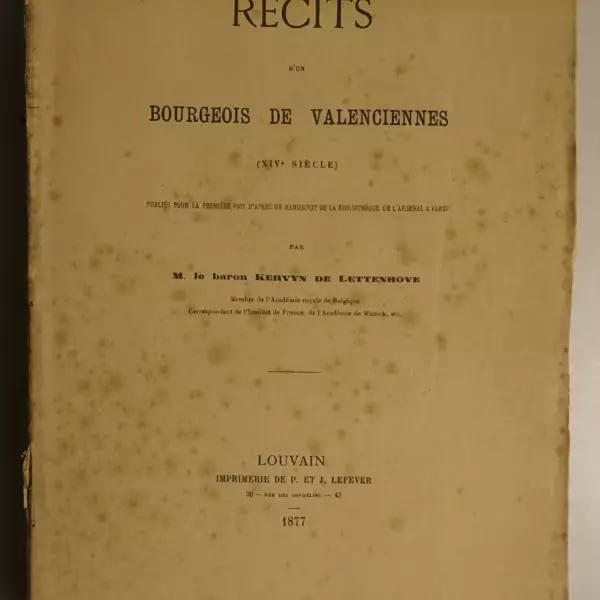 Récits d'un bourgeois de Valenciennes (XIVe siècle)