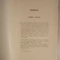 Bio-bibliographie de Gemma Frisius, fondateur de l'école belge de géographie, de son fils Corneille et de ses neveux les Arsenius