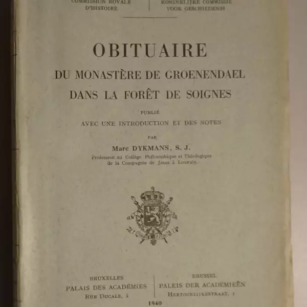 Obituaire du monastère de Groenendael dans la Forêt de Soignes