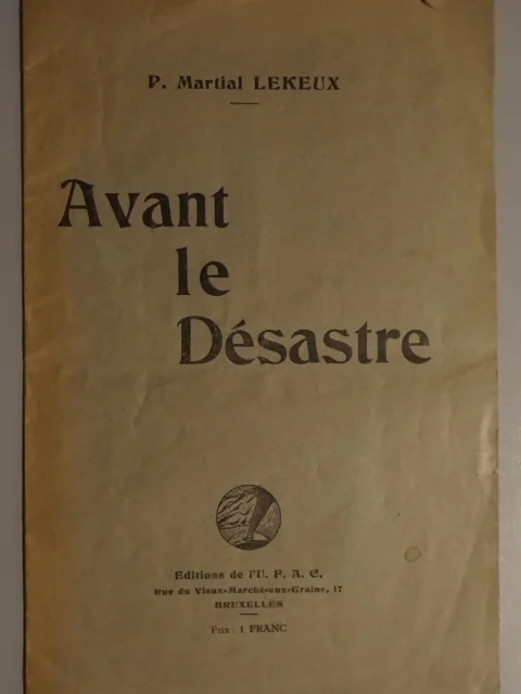 Avant de Désastre