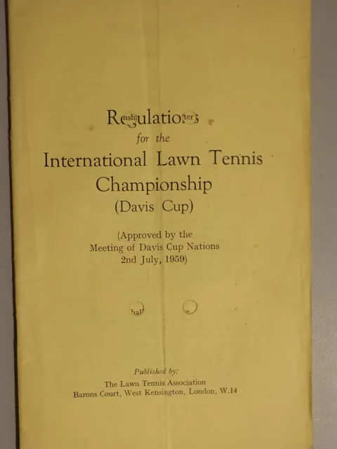 Regulations for the International Lawn Tennis Championship (Davis Cup)