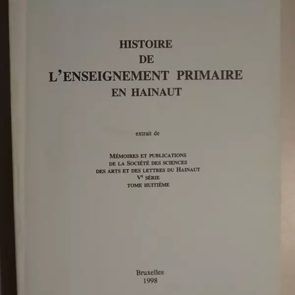 Histoire de l'enseignement primaire en Hainaut