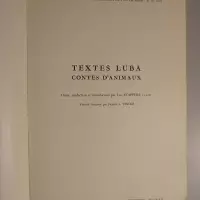 Textes Luba. Contes  d'animaux