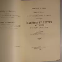 Marbres et Textes antiques d'époque impériale