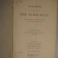 Handbook for the use of the slide-rule. With special instructions for the 