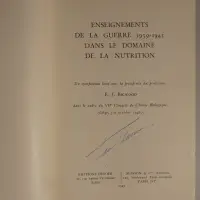 Enseignements de la guerre 1939-1945 dans la domaine de la nutrition