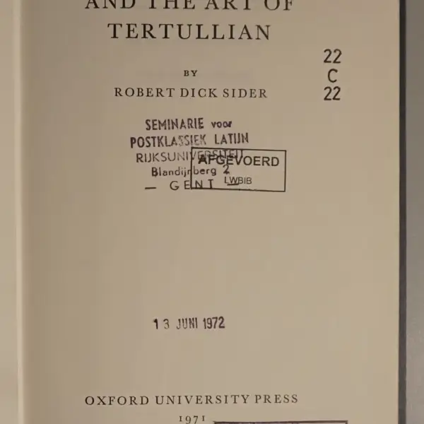 Ancient Rhetoric and the Art of Tertullian