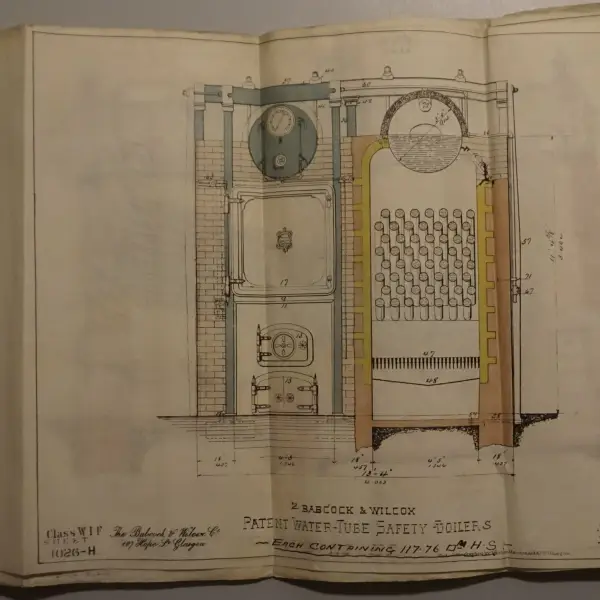 Tekening water-tube safety boiler Babcock & Wilcox