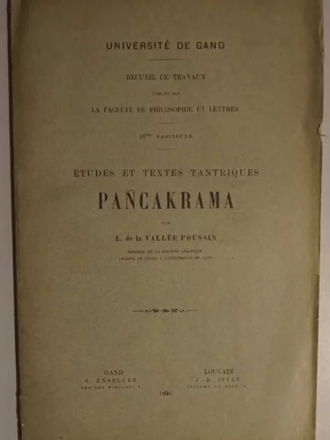 Études et textes tantriques. Pancaktama