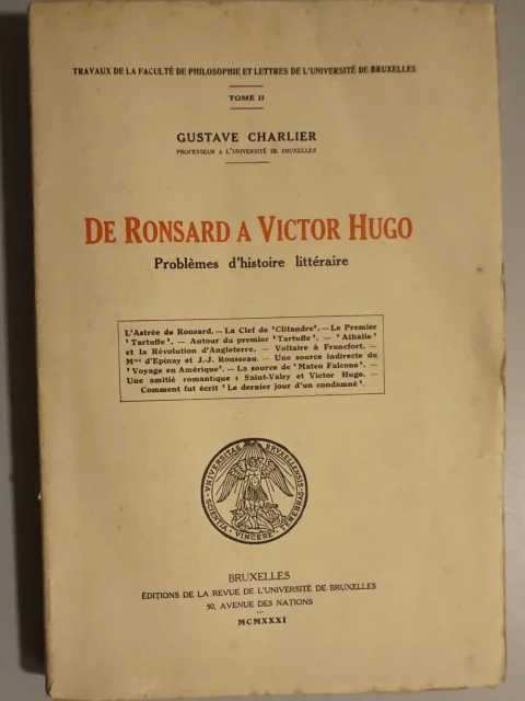 De Ronsard à Victor Hugo