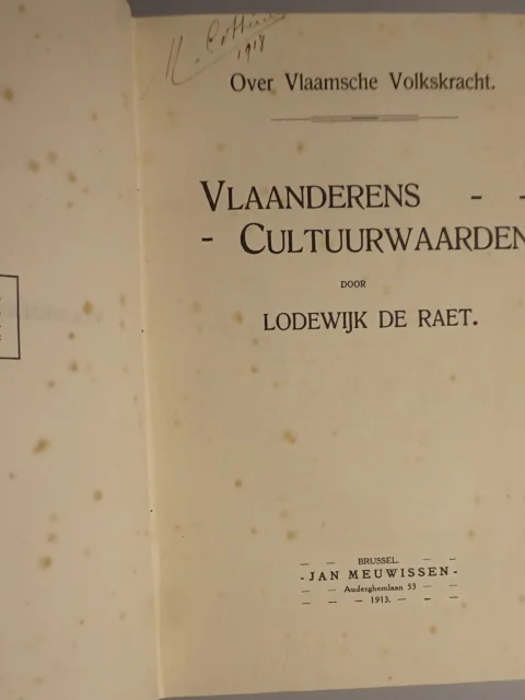 Vlaanderens cultuurwaarden. Over Vlaamsche volkskracht